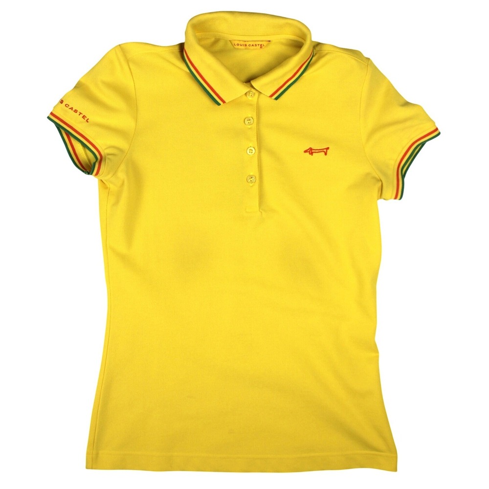 Louis Castel Golf Polo Shirt Womens XS Yellow Short Sleeve Korea Size‎ 90